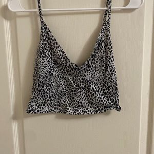 Animal print crop tank